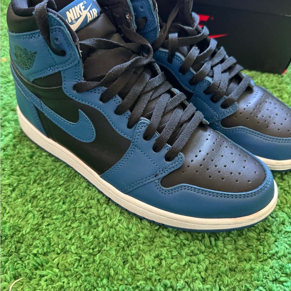Sold Out Jordan 1 Nike Men's Blue and Black High-Top Sneakers